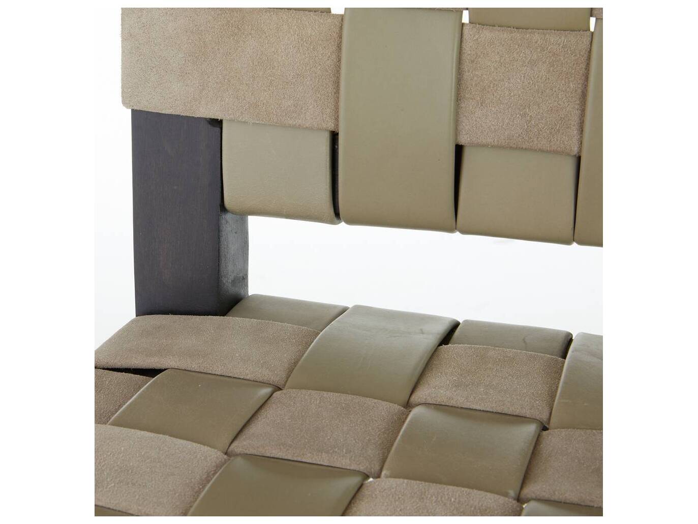 Arteriors Home Lakewood Beech Wood Gray Leather Armless Dining Chair