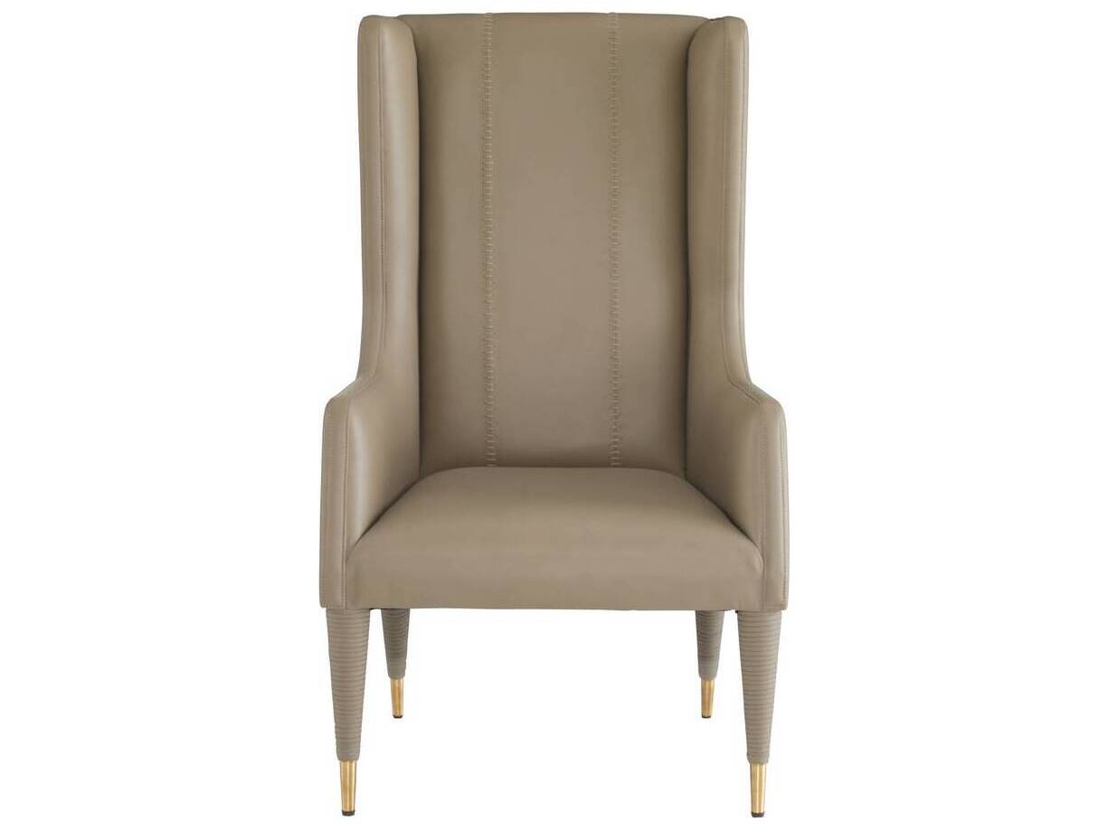 Arteriors Home Beige Leather Accent Chair Hawthorne
