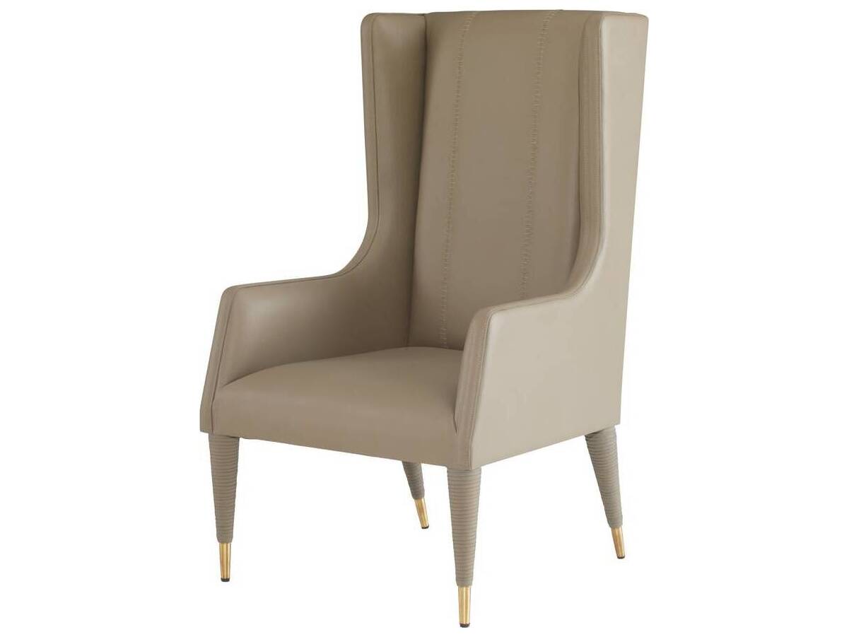 Arteriors Home Beige Leather Accent Chair Hawthorne