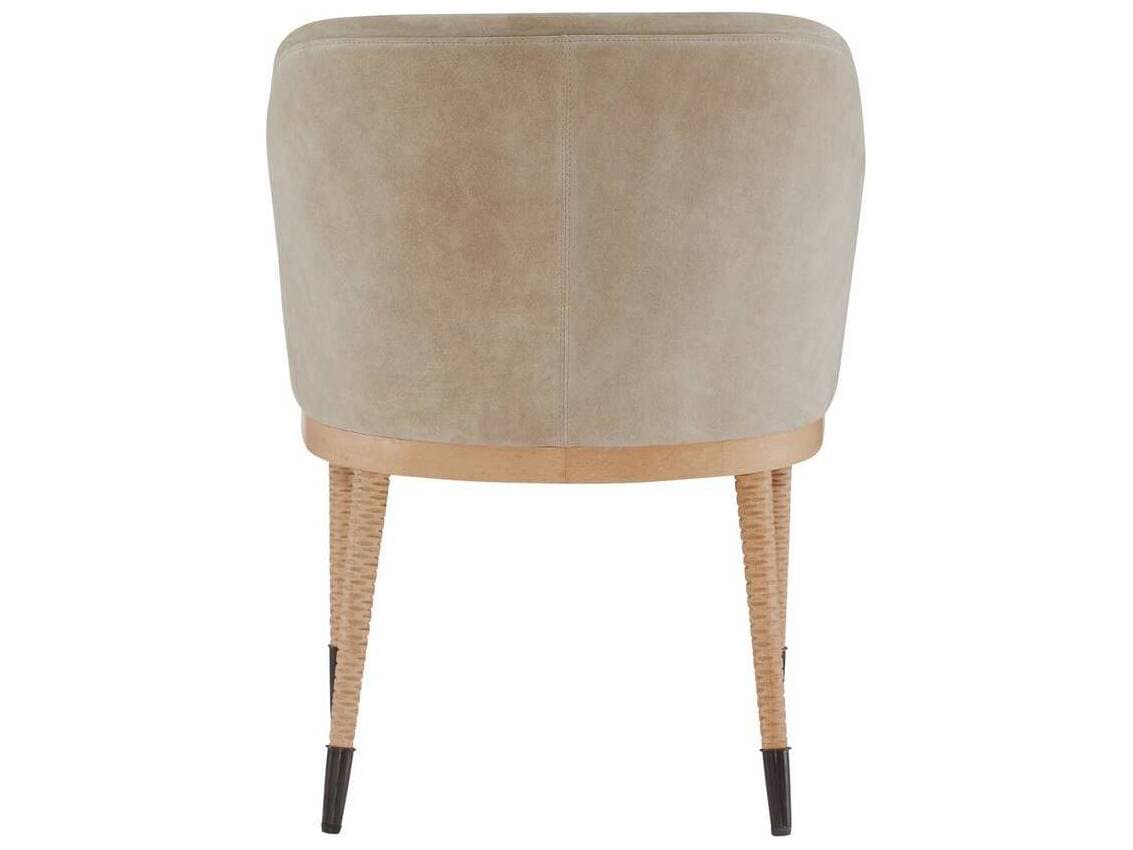 Arteriors Home Hershel Beech Wood Beige Suede Upholstered Arm Dining Chair