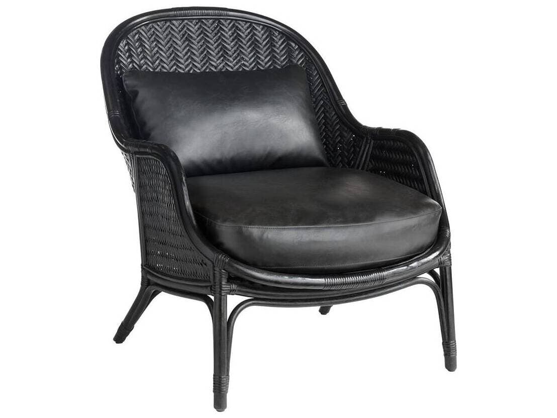 Arteriors Home Black Faux Leather Accent Chair Bonnie