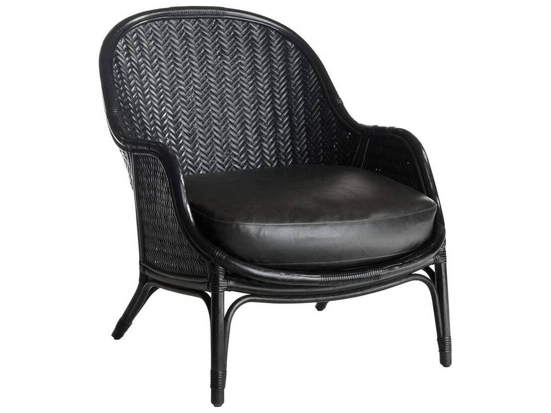 Arteriors Home Black Faux Leather Accent Chair Bonnie
