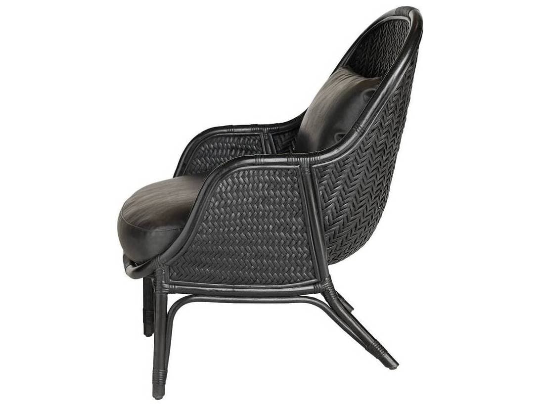 Arteriors Home Black Faux Leather Accent Chair Bonnie