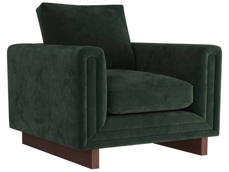 Arteriors Home Green Velvet Accent Chair Lovell