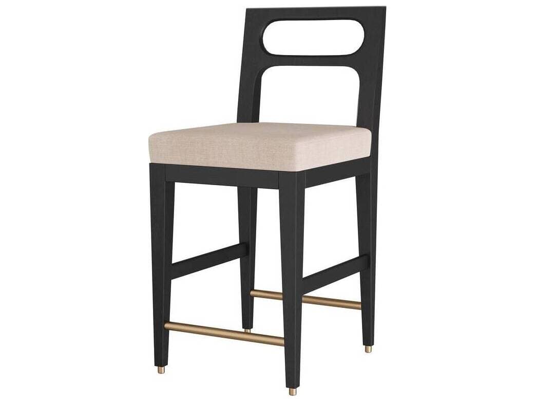 Arteriors Home Thaden Natural Ebony Upholstered Mango Wood Counter Stool
