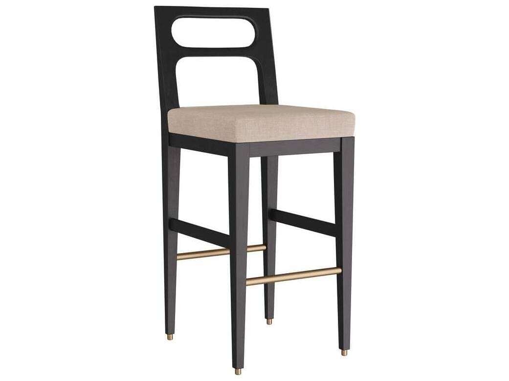 Arteriors Home Thaden Natural Ebony Upholstered Mango Wood Bar Stool