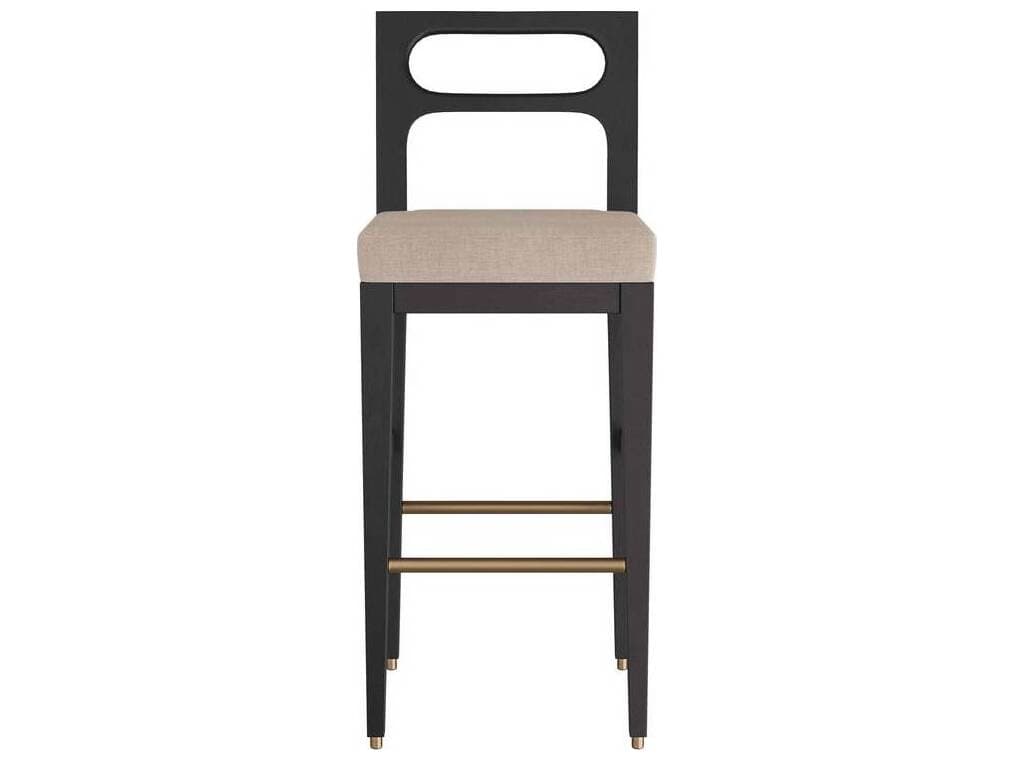 Arteriors Home Thaden Natural Ebony Upholstered Mango Wood Bar Stool
