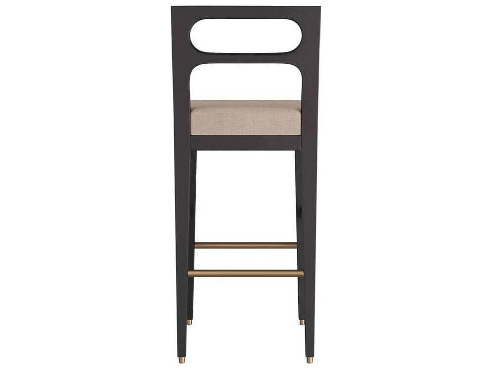 Arteriors Home Thaden Natural Ebony Upholstered Mango Wood Bar Stool