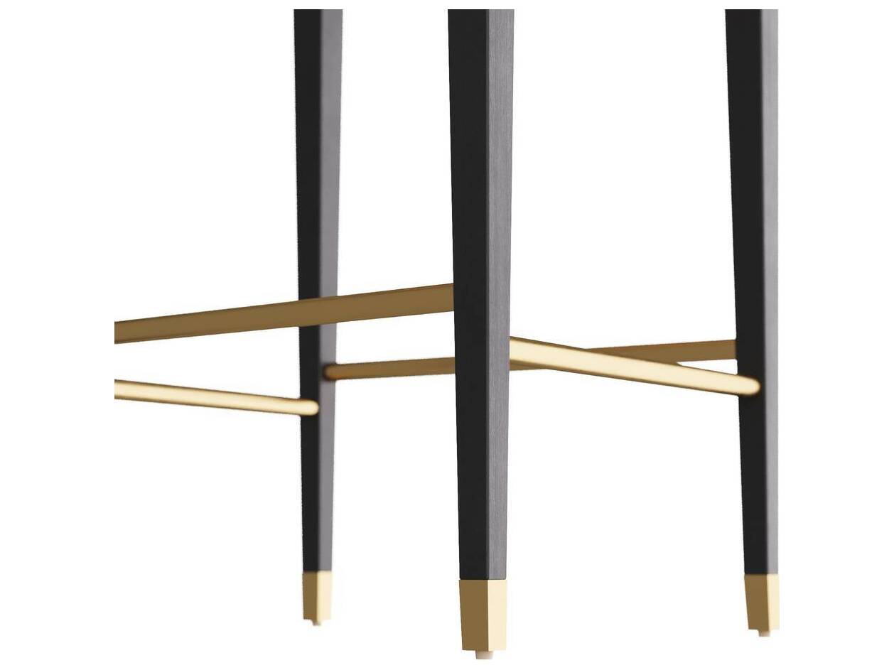 Arteriors Home Burdock Vanilla Ebony Upholstered Beech Wood Bar Stool