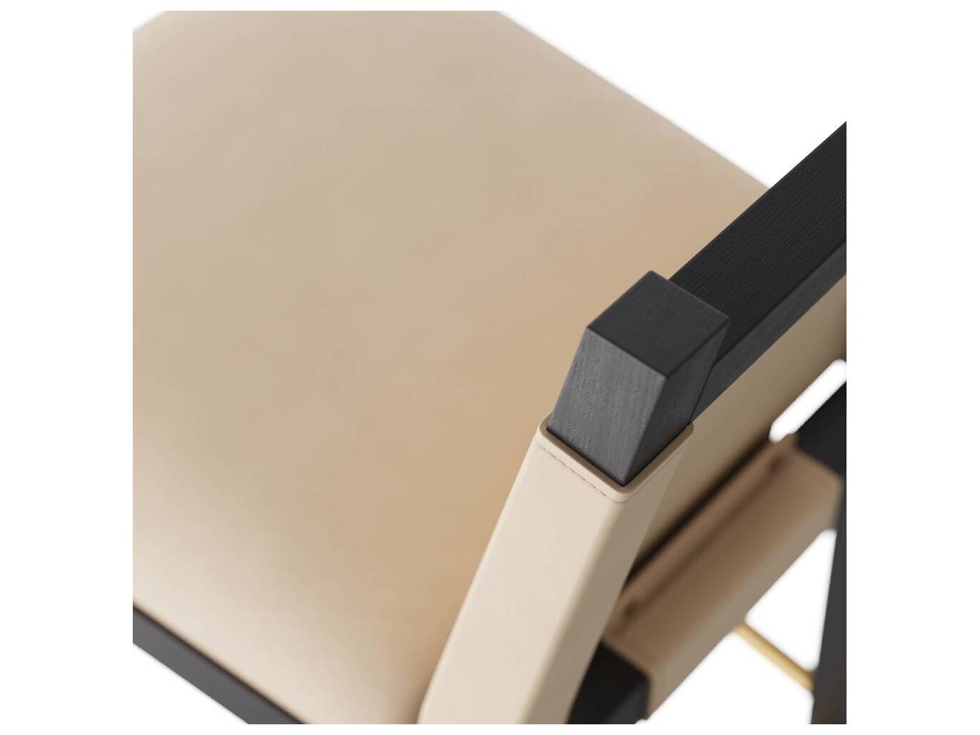 Arteriors Home Burdock Vanilla Ebony Upholstered Beech Wood Counter Stool