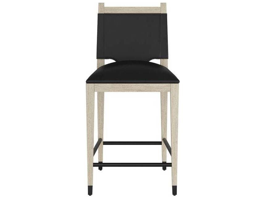 Arteriors Home Burdock Black Smoke Upholstered Beech Wood Counter Stool