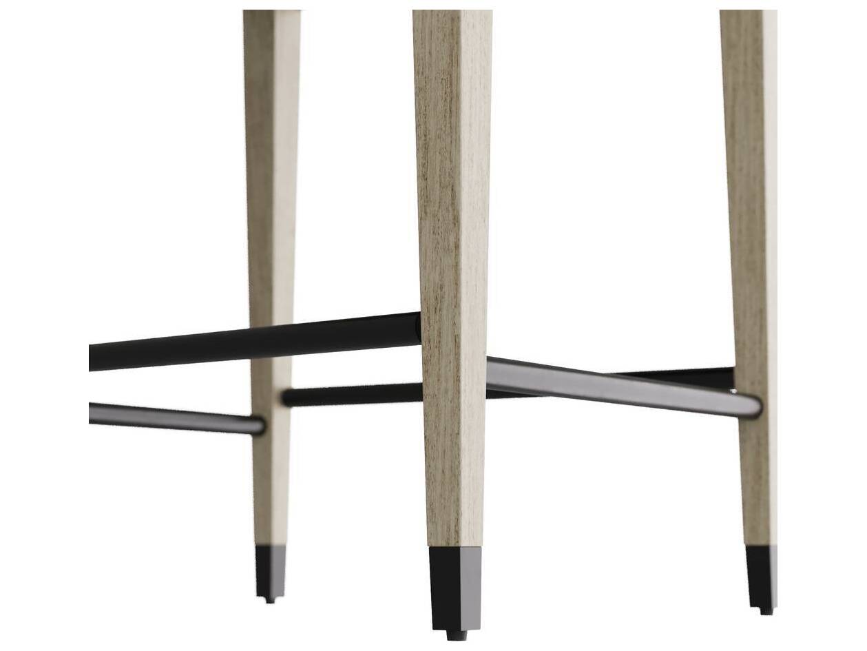 Arteriors Home Burdock Black Smoke Upholstered Beech Wood Counter Stool