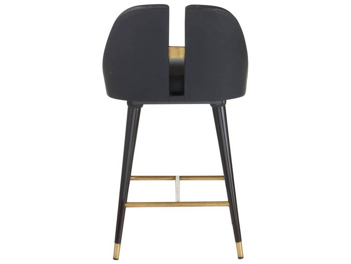 Arteriors Home Crowley Black Ebony Leather Counter Stool
