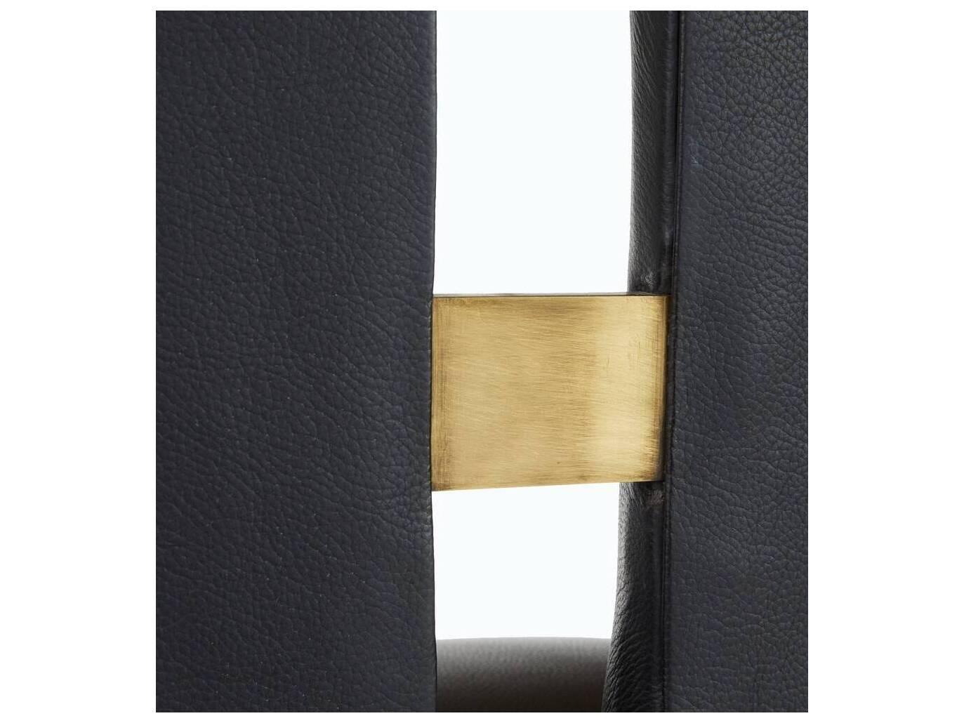 Arteriors Home Crowley Black Ebony Leather Counter Stool