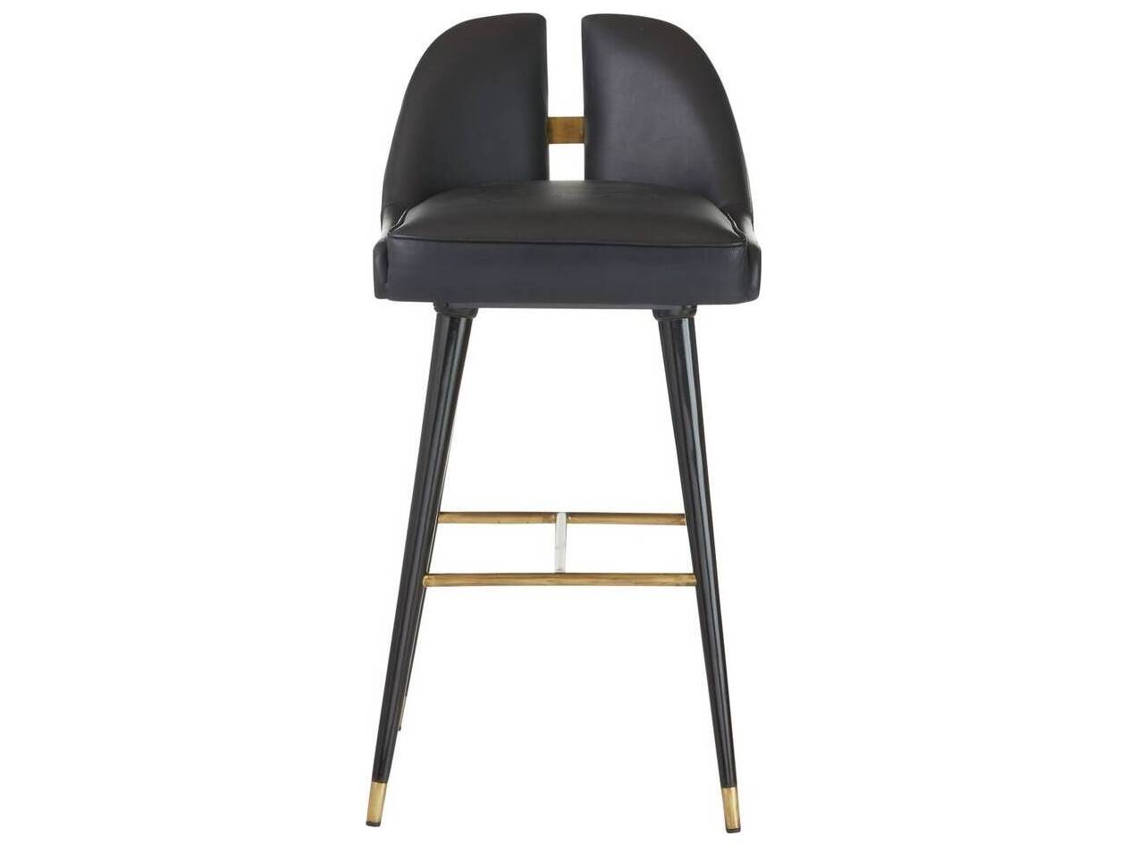 Arteriors Home Crowley Black Ebony Leather Bar Stool