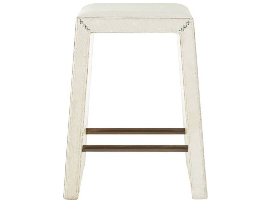 Arteriors Home White Antique Brass Upholstered Counter Stool Cowan