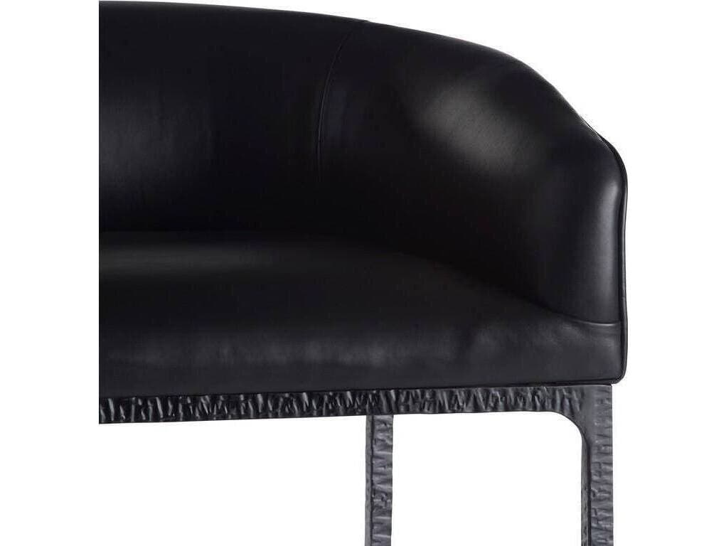 Arteriors Home Osbourne Black Blackened Iron Leather Bar Stool