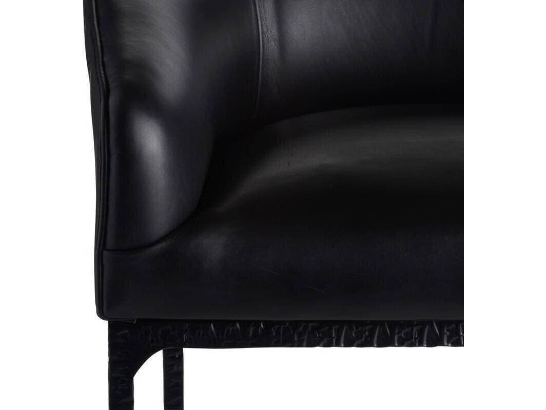Arteriors Home Osbourne Black Blackened Iron Leather Counter Stool