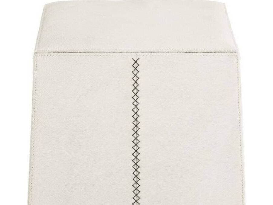 Arteriors Home Cowan White Antique Brass Gold Leather Bar Stool