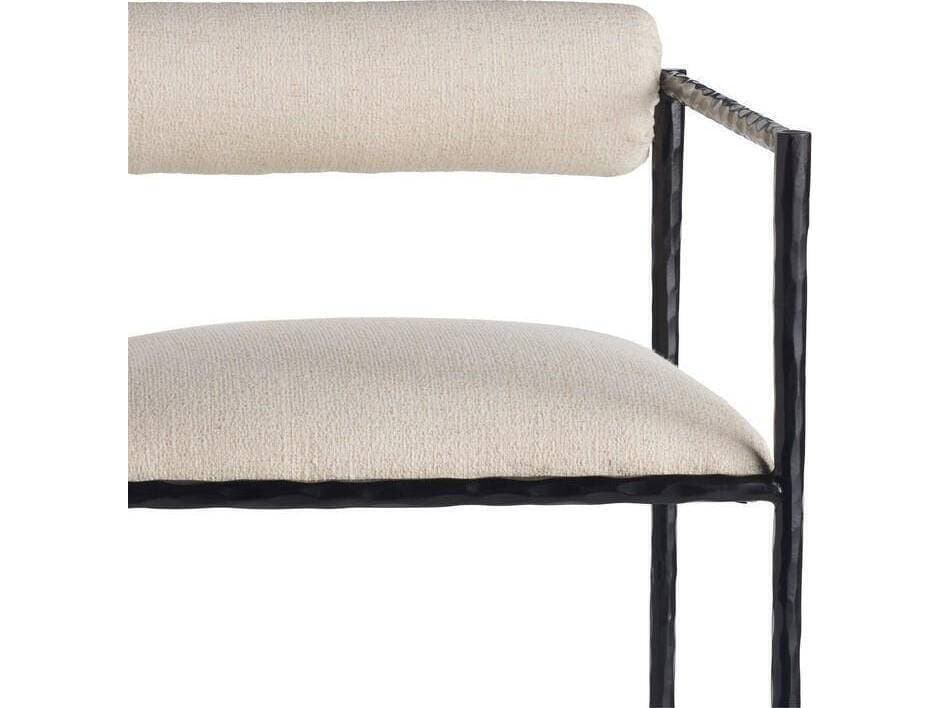 Arteriors Home Barbana Oxford White Natural Iron Upholstered Counter Stool