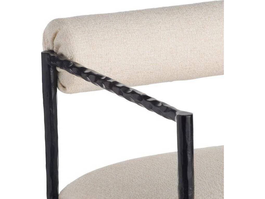 Arteriors Home Barbana Oxford White Natural Iron Upholstered Counter Stool