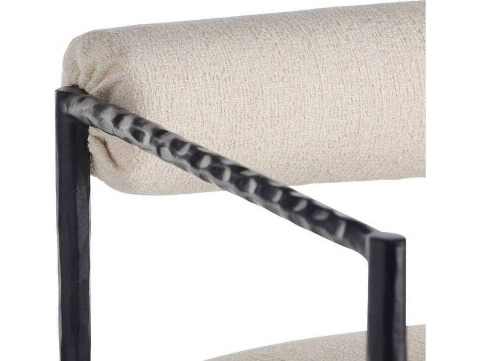 Arteriors Home Barbana Oxford White Natural Iron Upholstered Bar Stool