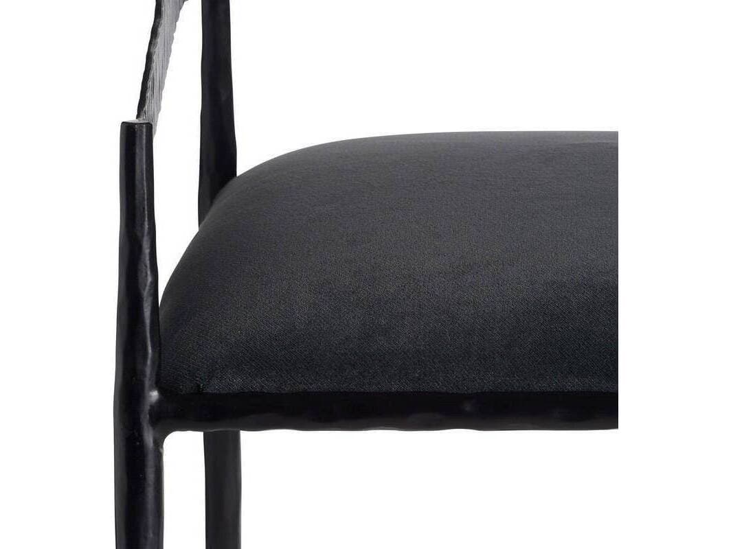 Arteriors Home Ansel Midnight Grey Natural Iron Upholstered Counter Stool