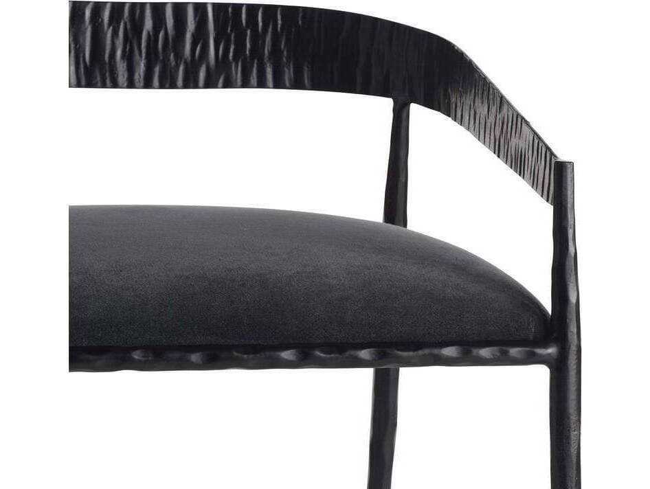 Arteriors Home Ansel Midnight Grey Natural Iron Upholstered Counter Stool