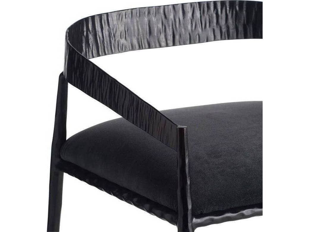 Arteriors Home Ansel Midnight Grey Natural Iron Upholstered Counter Stool