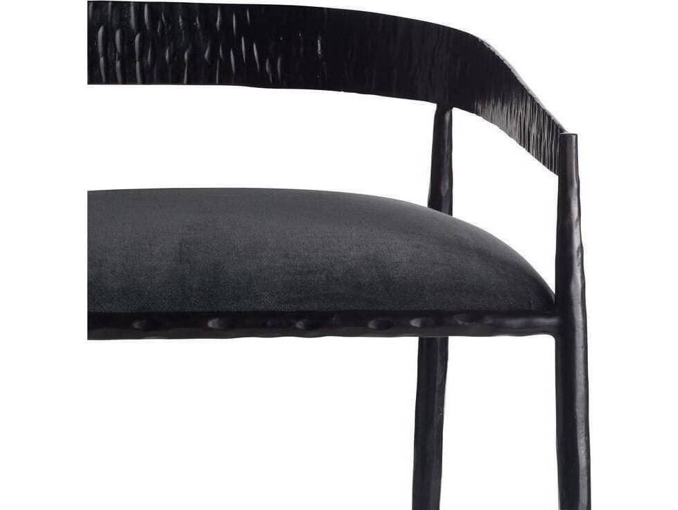Arteriors Home Ansel Midnight Grey Natural Iron Upholstered Bar Stool