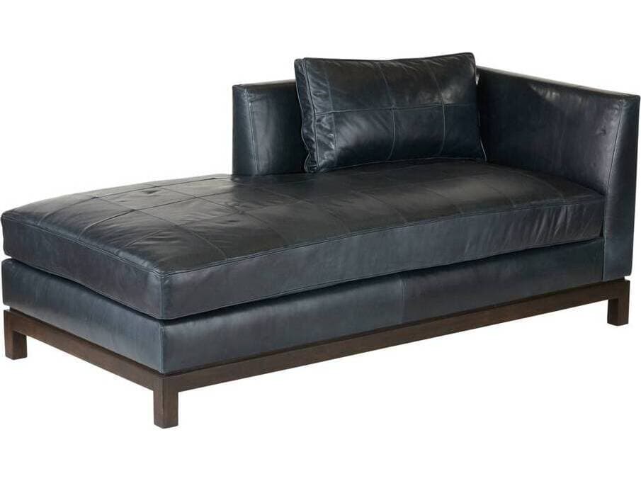 Arteriors Home Ink Grey Ash Black Leather Edmond Chaise