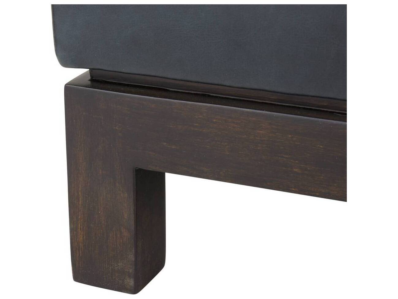 Arteriors Home Ink Grey Ash Black Leather Edmond Chaise