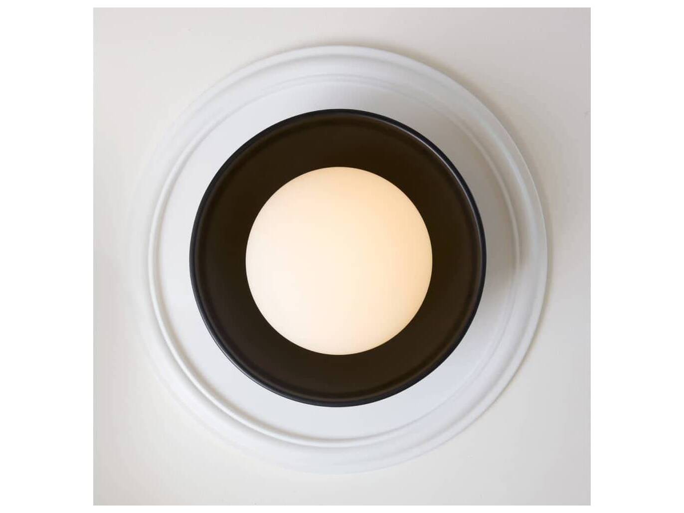 Arteriors Home Glaze 1-Light Matte Black Antique Brass Dome Globe Flush Mount