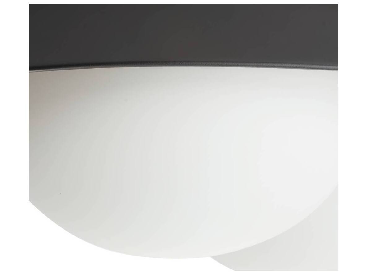 Arteriors Home Glaze 3-Light Matte Black Antique Brass Dome Globe Flush Mount