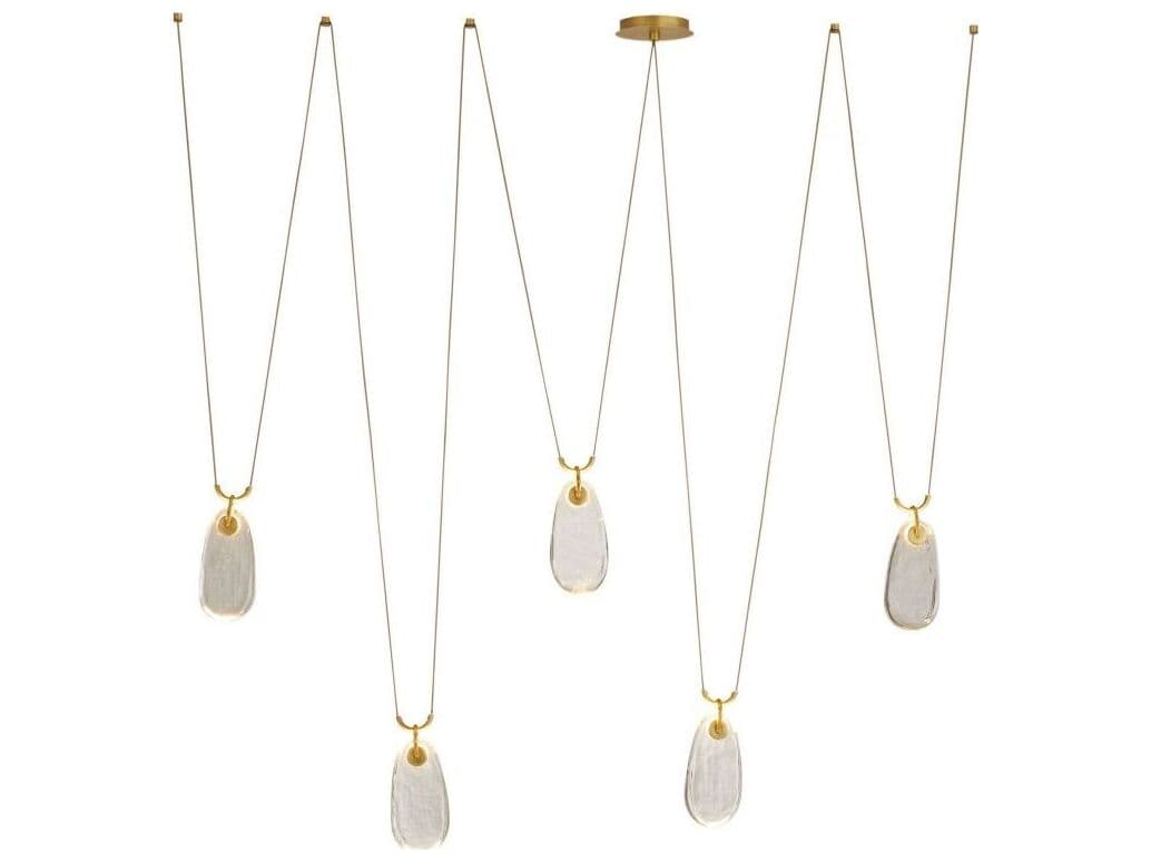 Arteriors Home Melt 5-Light Antique Brass Clear Linear Chandelier