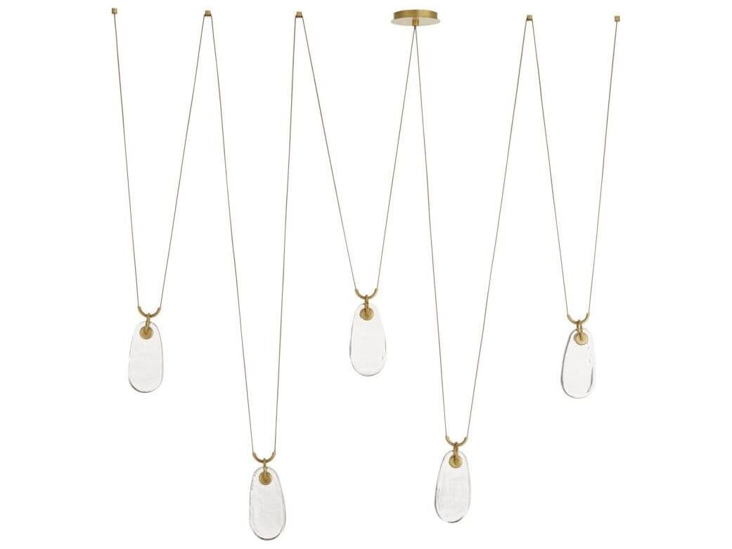 Arteriors Home Melt 5-Light Antique Brass Clear Linear Chandelier