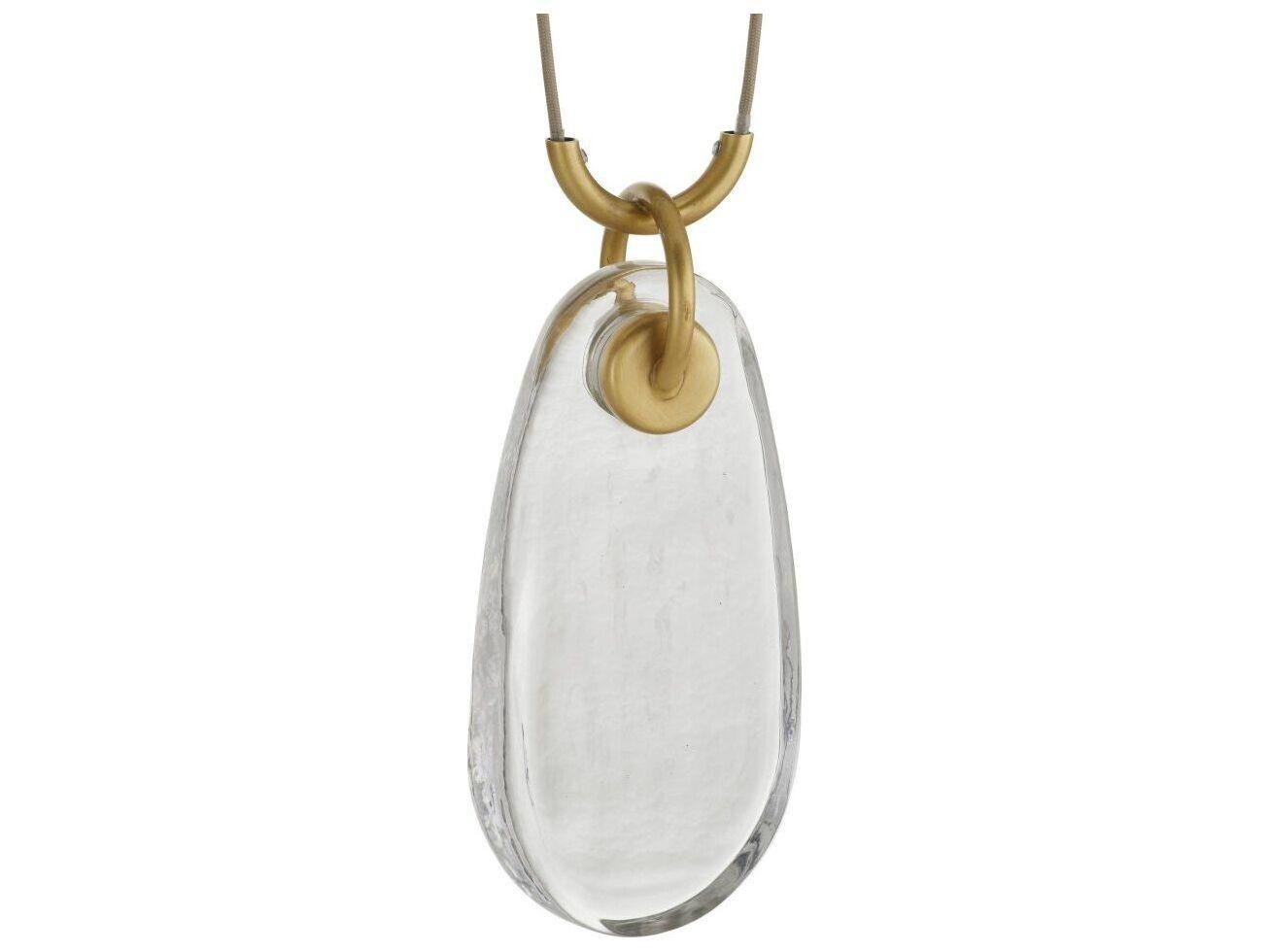 Arteriors Home Melt 5-Light Antique Brass Clear Linear Chandelier