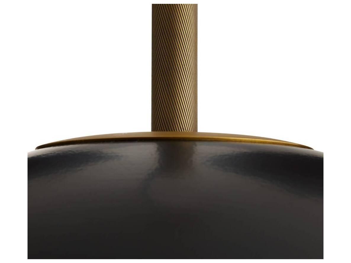 Arteriors Home Glaze 1-Light Matte Black Antique Brass Dome Mini Pendant