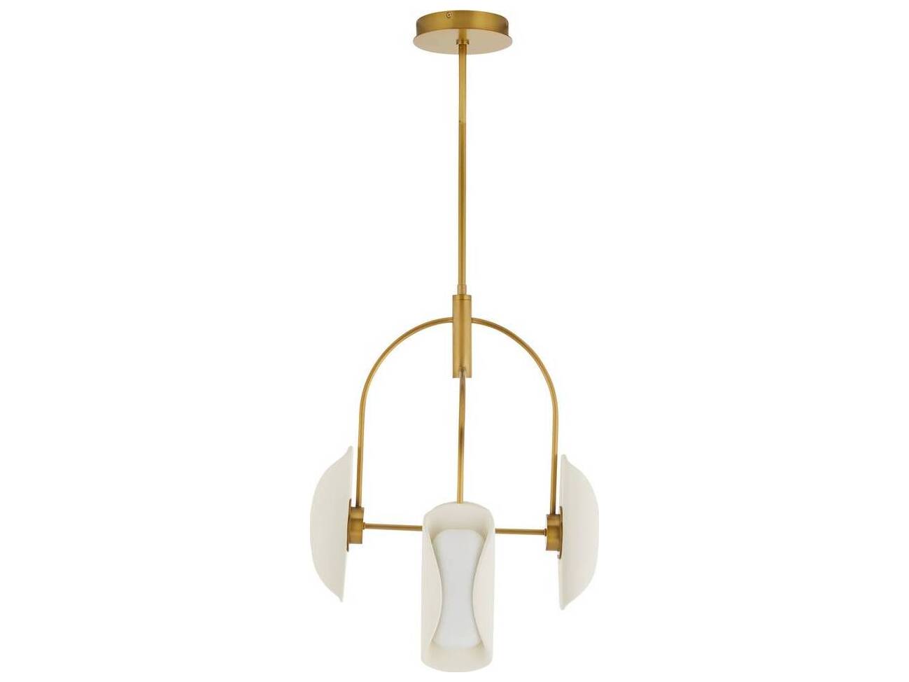 Arteriors Home Roll 4-Light Antique Brass Ivory White Cylinder Chandelier