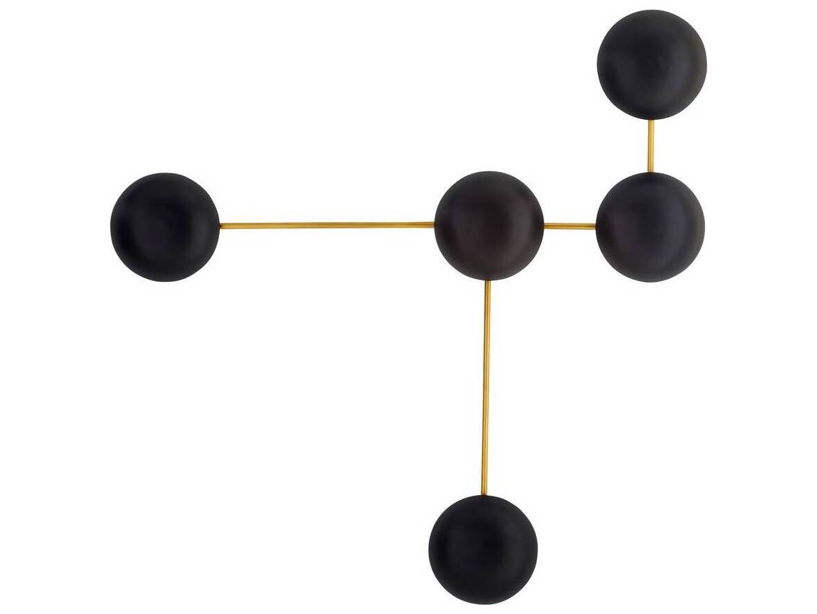 Arteriors Home Glaze 5-Light Matte Black Antique Brass Wall Sconce