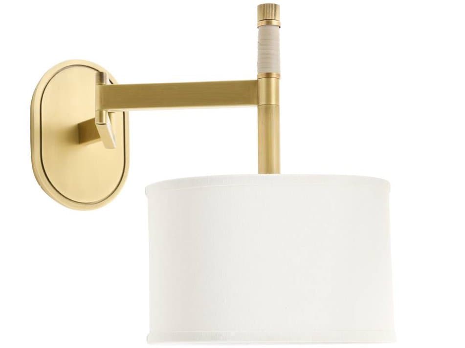 Arteriors Home Stitch 1-Light Antique Brass Cream Swing Wall Sconce