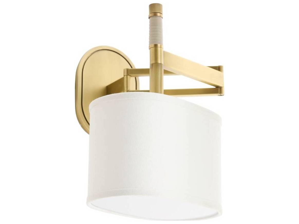 Arteriors Home Stitch 1-Light Antique Brass Cream Swing Wall Sconce