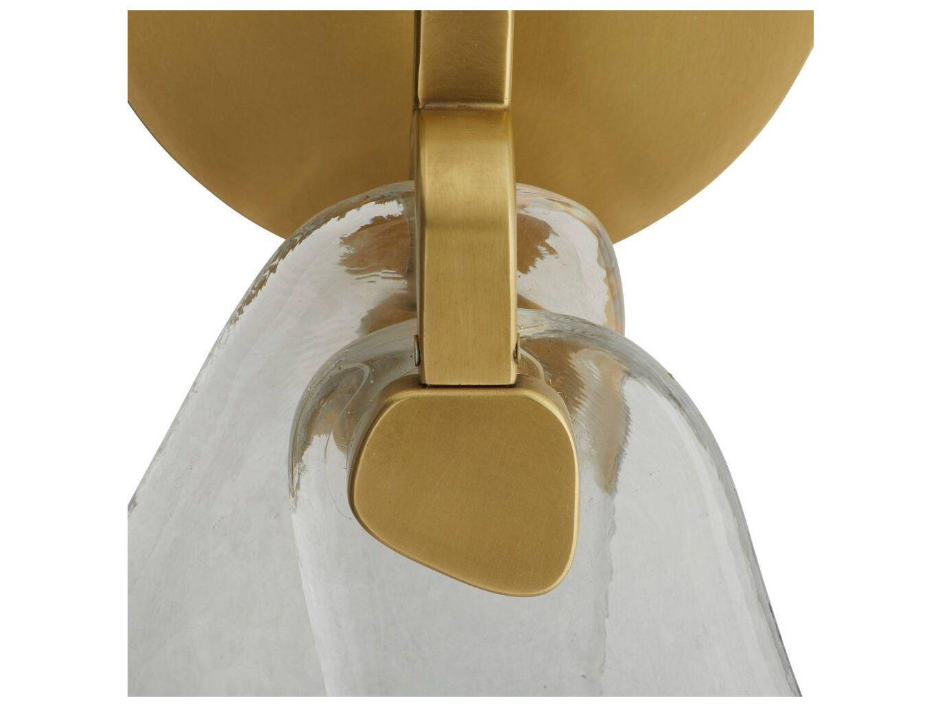 Arteriors Home Melt 1-Light Antique Brass Clear Wall Sconce