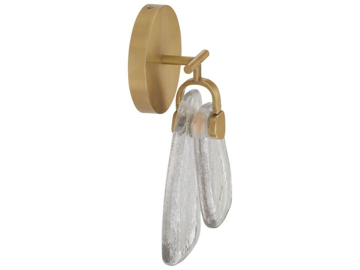 Arteriors Home Melt 1-Light Antique Brass Clear Wall Sconce