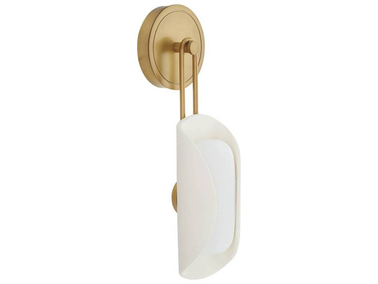 Arteriors Home Roll 1-Light Antique Brass Ivory Wall Sconce