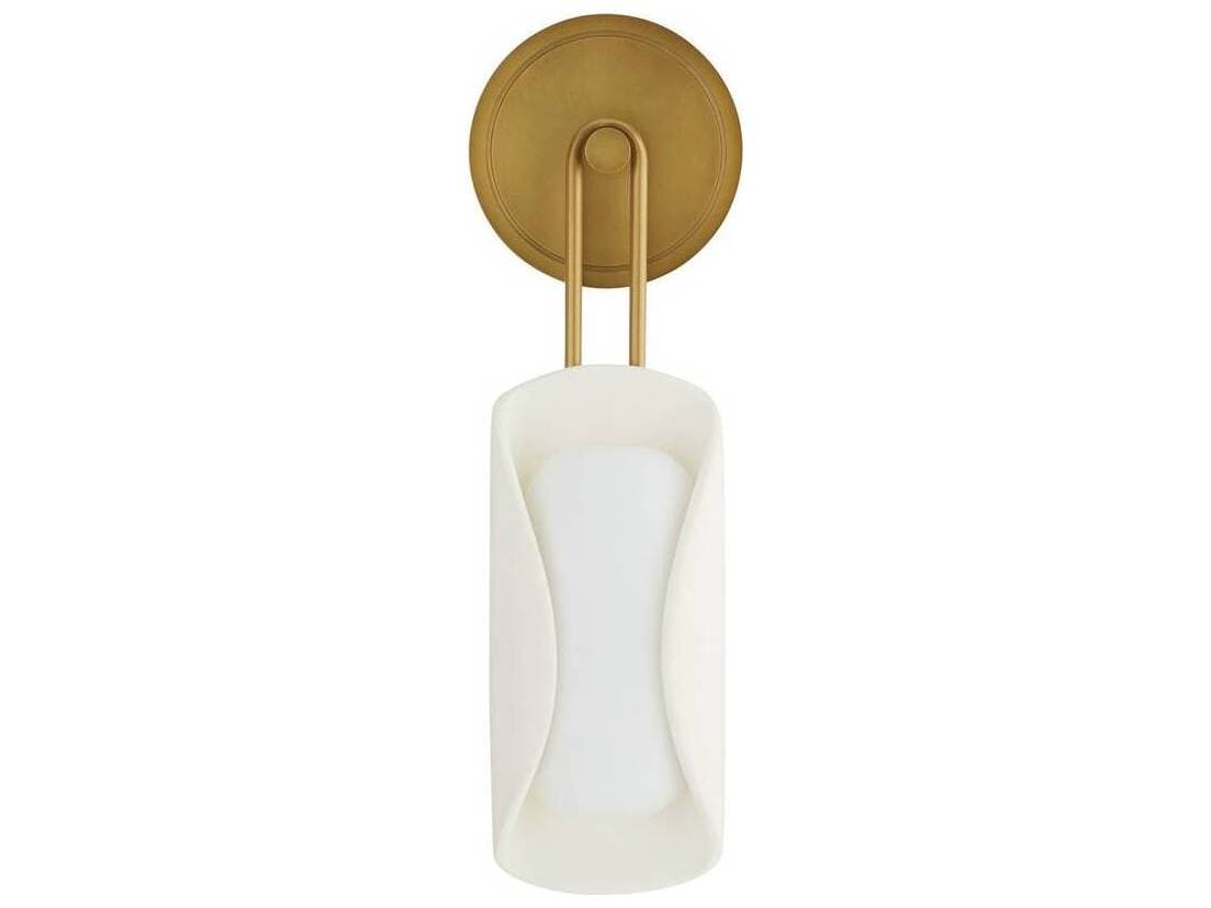 Arteriors Home Roll 1-Light Antique Brass Ivory Wall Sconce