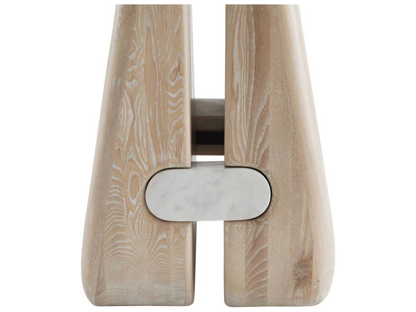 Arteriors Home Melt Round Marble White Cerused Natural Dining Table