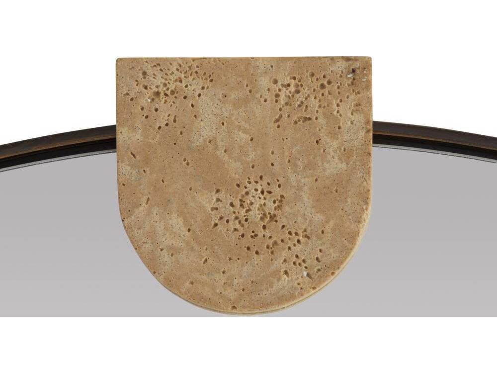 Arteriors Home Bronze Faux Travertine Wall Mirror Round