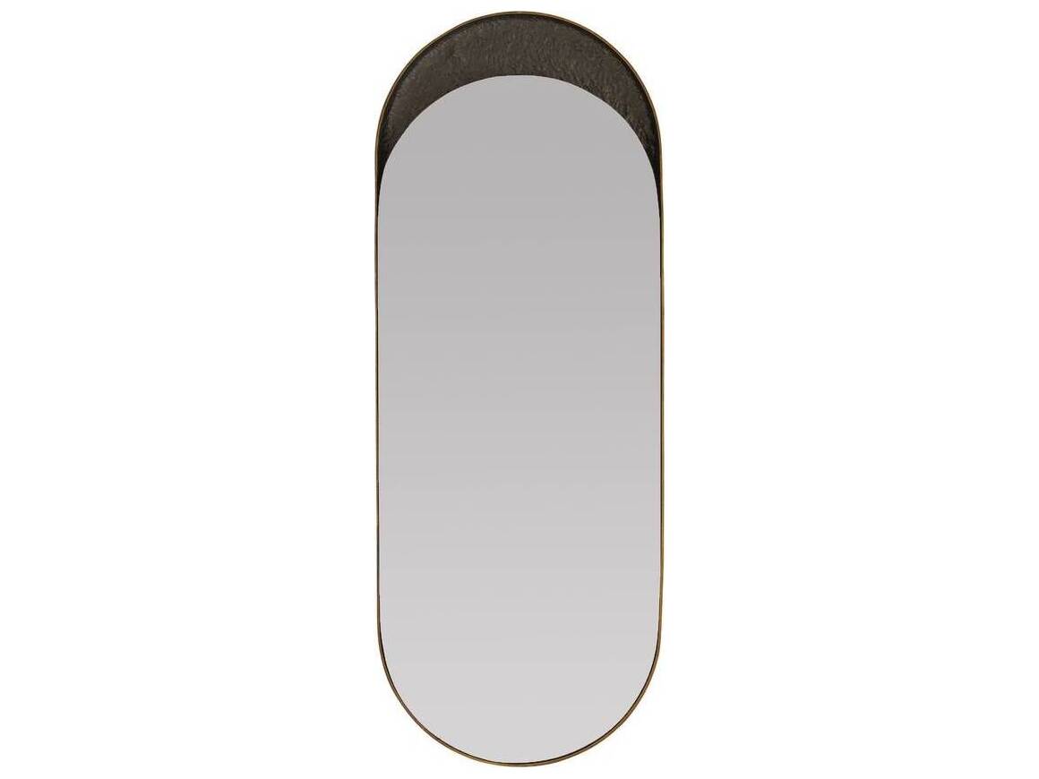 Arteriors Home Inset Antique Brass Bronze Wall Mirror Oval