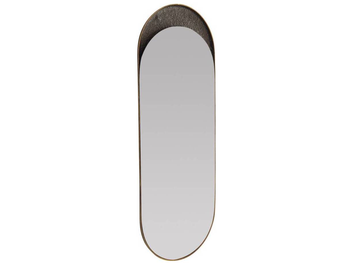 Arteriors Home Inset Antique Brass Bronze Wall Mirror Oval